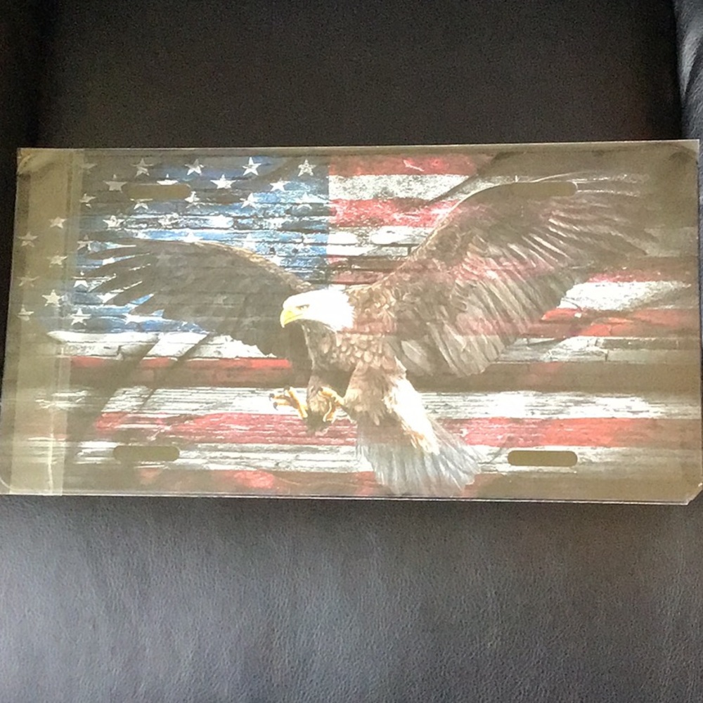 Decorative License Plate New American Eagle Flag USA